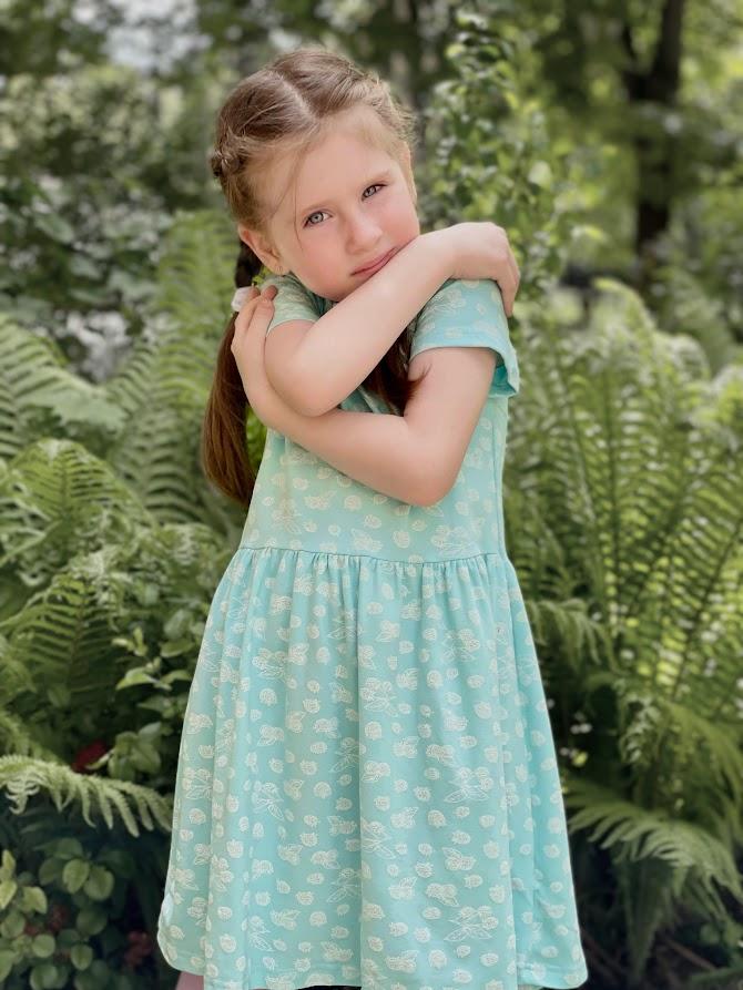 Stylish Sun-Dress (Girls) for Special Occasions, Soft Colors, Summer, 6118-043 HC