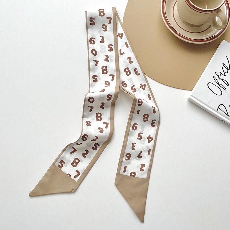 Long silk scarf, high-end new versatile hair tie streamer, atmosphere ribbon, spring and summer decorative scarf, tied bag streamer