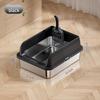Extra Large Top-Entry Stainless Steel Cat Litter Box with Anti-Splash High Walls