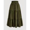 Bohemian A- Line Skirt Long Dress Bohemian A Word Flowy Layered Half-Length Skirts