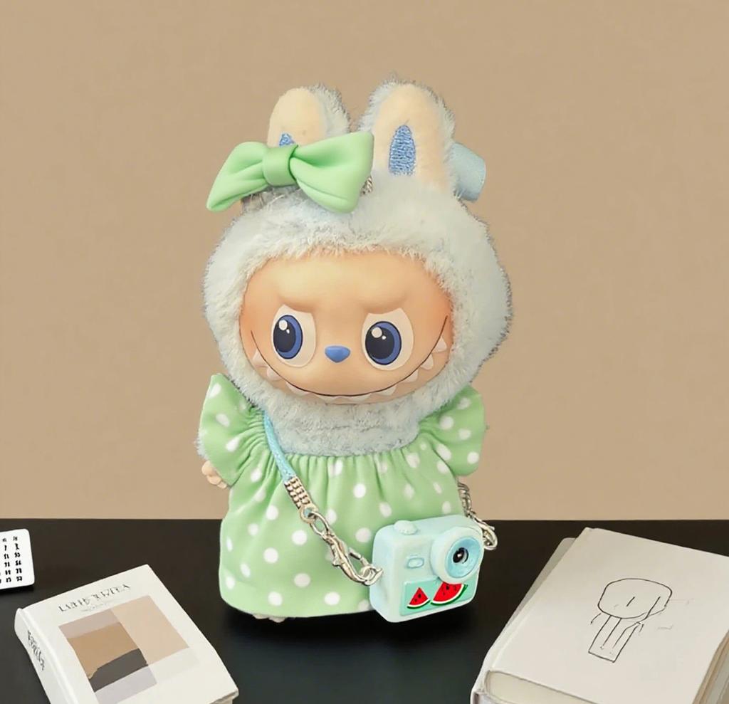 Non-Toxic For Mini Labubu 4.0 Pin For Love Series Dress 3Pcs Floral Skirt Set Doll Clothes Outfit Accessories Labubu Cute Outfit