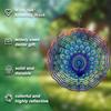 Peacock Feather Metal Wind Spinner 10 Inch Vibrant Blue Green Outdoor Decor for Garden Balcony Yard with 360 Rotating Hook Handcrafted Gift