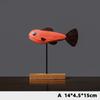 Nordic Wood Style Creative Wooden Fish Ornament Handmade Decoration Desktop Living Room Children's Room Decoration Gift