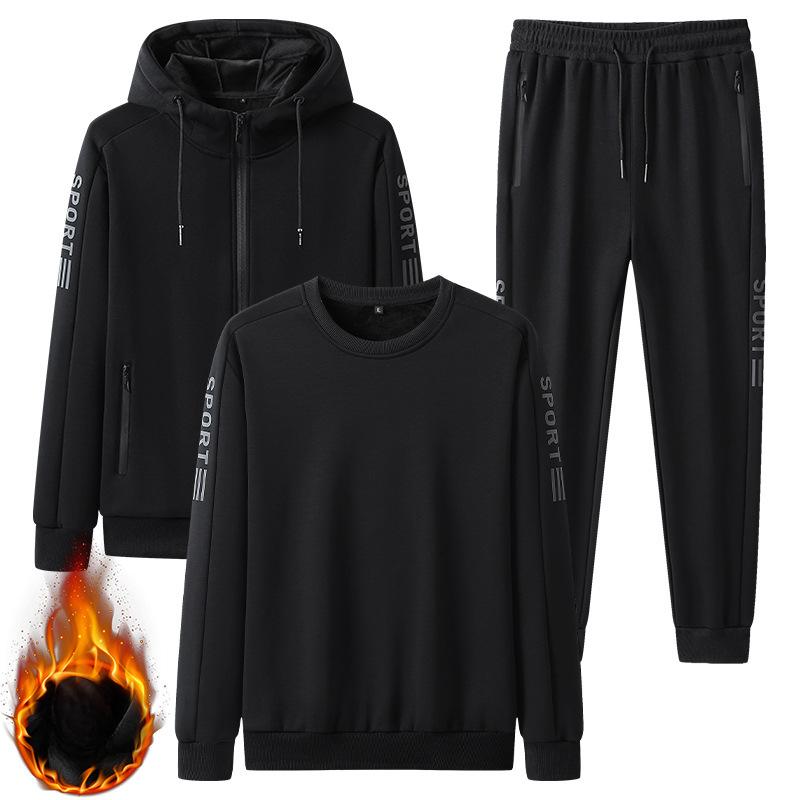 Sportanzug für Herren, Herbst und Winter, Dreiteiler für Männer mittleren und höheren Alters