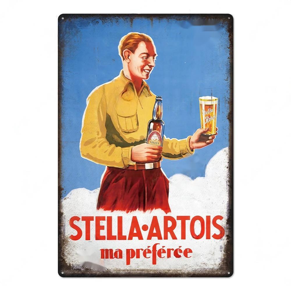 FJ Vintage Kovové Plechové Značky Dekor Pivo Plaketa Retro Plakáty Nástěnná Dekorace Talíř pro Bar Pub Restauraci