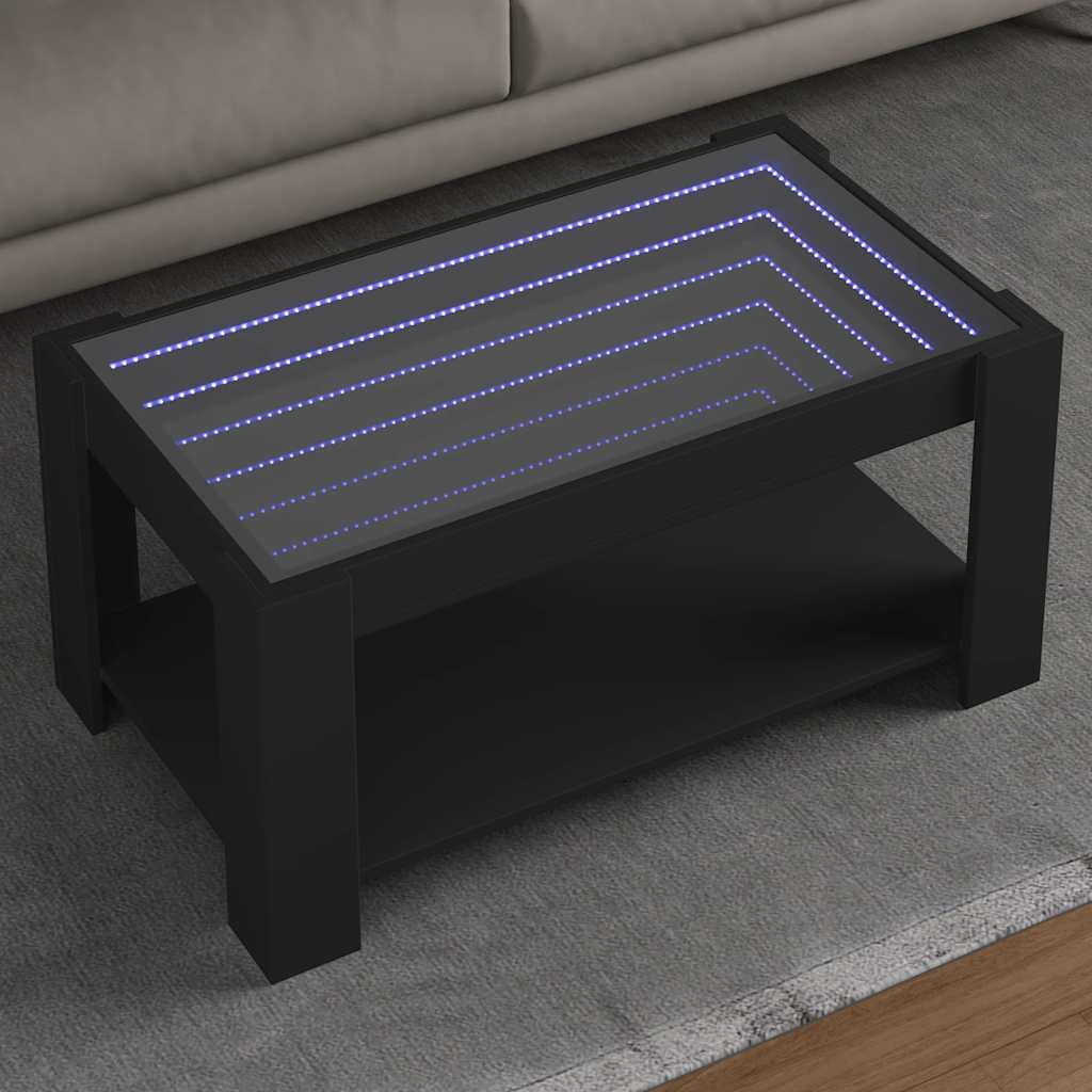 LED Coffee Table Black 93 x 53 x 45 cm Particleboard