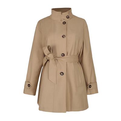 G·TENNA Women's Stylish Stand-Collar Mid-Length Trench Coat