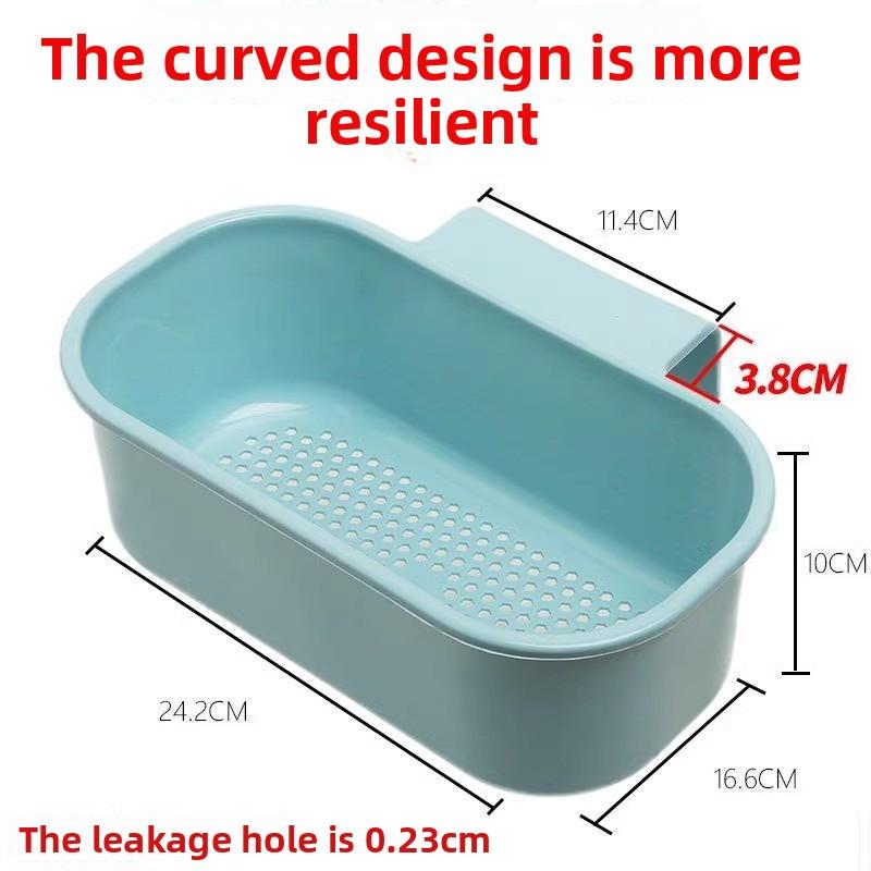 Wall-mounted Kitchen Sink, Draining Basket, Filter Basket, Plastic Storage Rack, A Kitchen Leftover Food and Residue Filter Wonder
