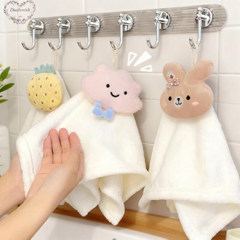Adorable Hand Towels Cartoon Cloud Shaped Coral FleeceWashcloths Thick Ideal For Southeast Asian Toilets Bathrooms Kitchens Perfect Home Decoration