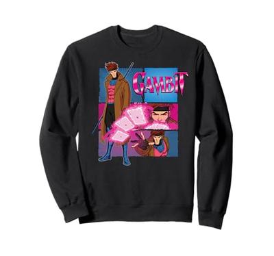 Marvel Studios X-Men '97 Gambit Card Throwing Action Panel Sweatshirt