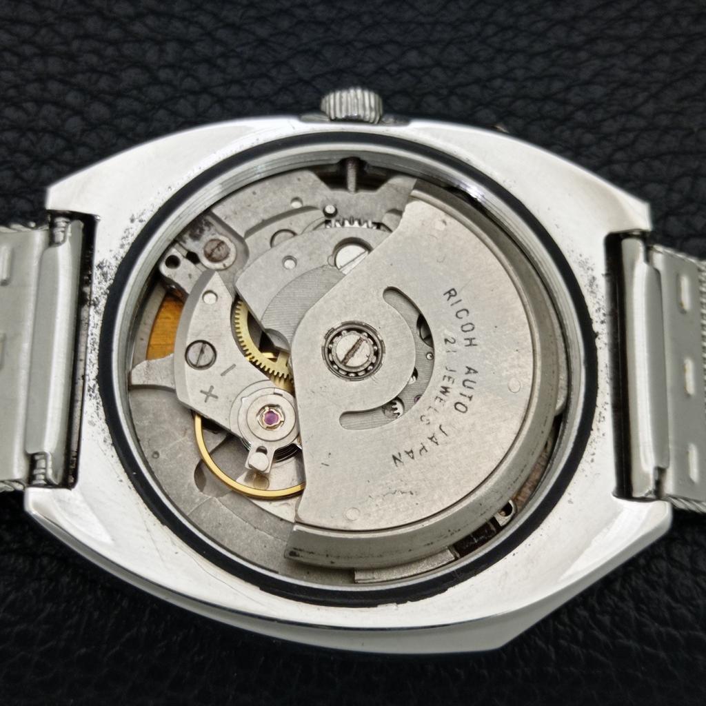 VINTAGE RICOH R31 AUTOMATIC JAPAN MENS BLACK COLOR DIAL WATCH a707929-1