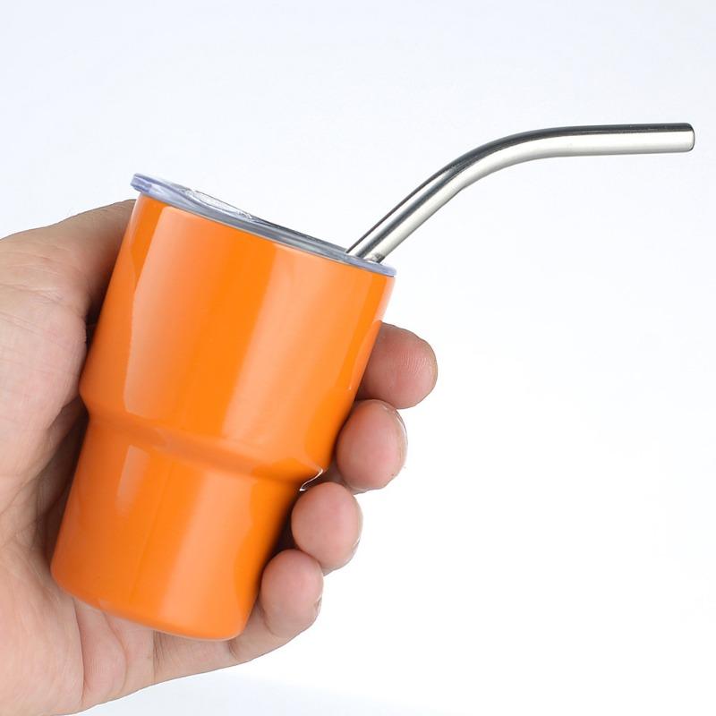 1PC 3oz Mini Tumblers with Lid and Straw Stainless Steel Sublimation Water Bottles Metal Shot Glasses Summer Winter Drinkware Li Practical Use