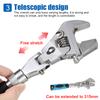 Adjustable Torque Wrench Manual Tool Pulley Wrench Ratchet Wrench 180 Degree Folding Universal 5 In 1 10 Inch