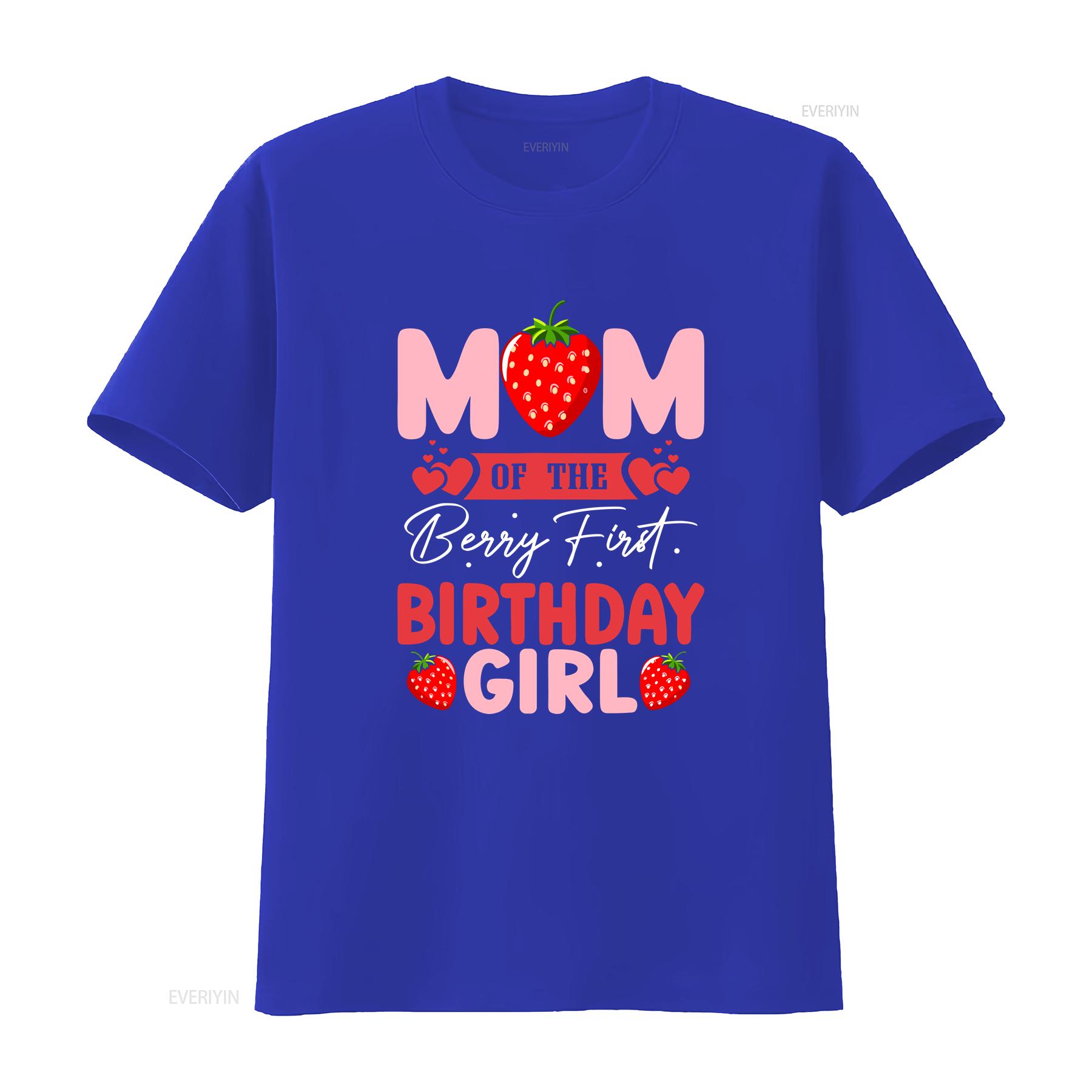 Mom of The Berry First Birthday Girl Sweet Strawberry T Shirt vintage Washed Comfortable Casual Stretched Breathable Stylish S