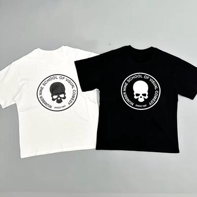 2025 Number Nine 04S Skull Print Y2K Printed Short Sleeve T-shirt Men Women European American Top Summer T Shirt Tops Clothing