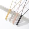 Minimalist Vertical Bar Pendant Necklace, Customizable Engravable Stainless Steel Chain for Men Women
