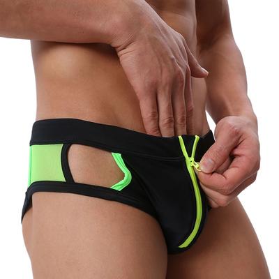 Costume da bagno sexy da uomo con cerniera aperta laterale arcobaleno sexy per uomo, costumi da bagno da surf a vita bassa