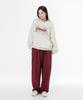 Moz Moz Soft Terry Single-Pleat Wide String Training Pants Burgundy