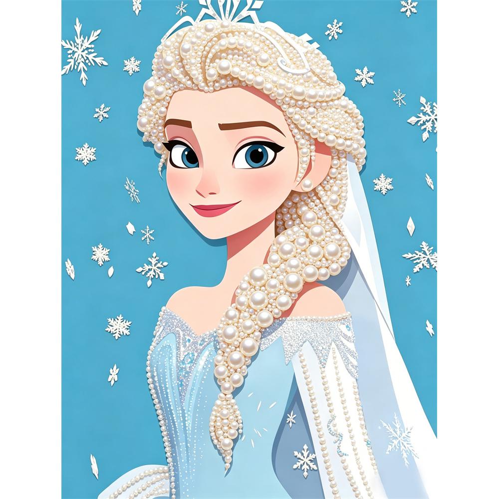 

Disney Pearl Painting Queen Elsa DIY Pearl Art Painting Pearl Gem Painting Pictures Crafts Special Shape Home Wall Decoration 30x40