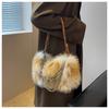JIAERDI Vintage Y2K Handbag Women Autumn New Hot Girls Chain Plush Soft Shoulder Bag Ladies Harajuku Grey Underarm Bag Aesthetic