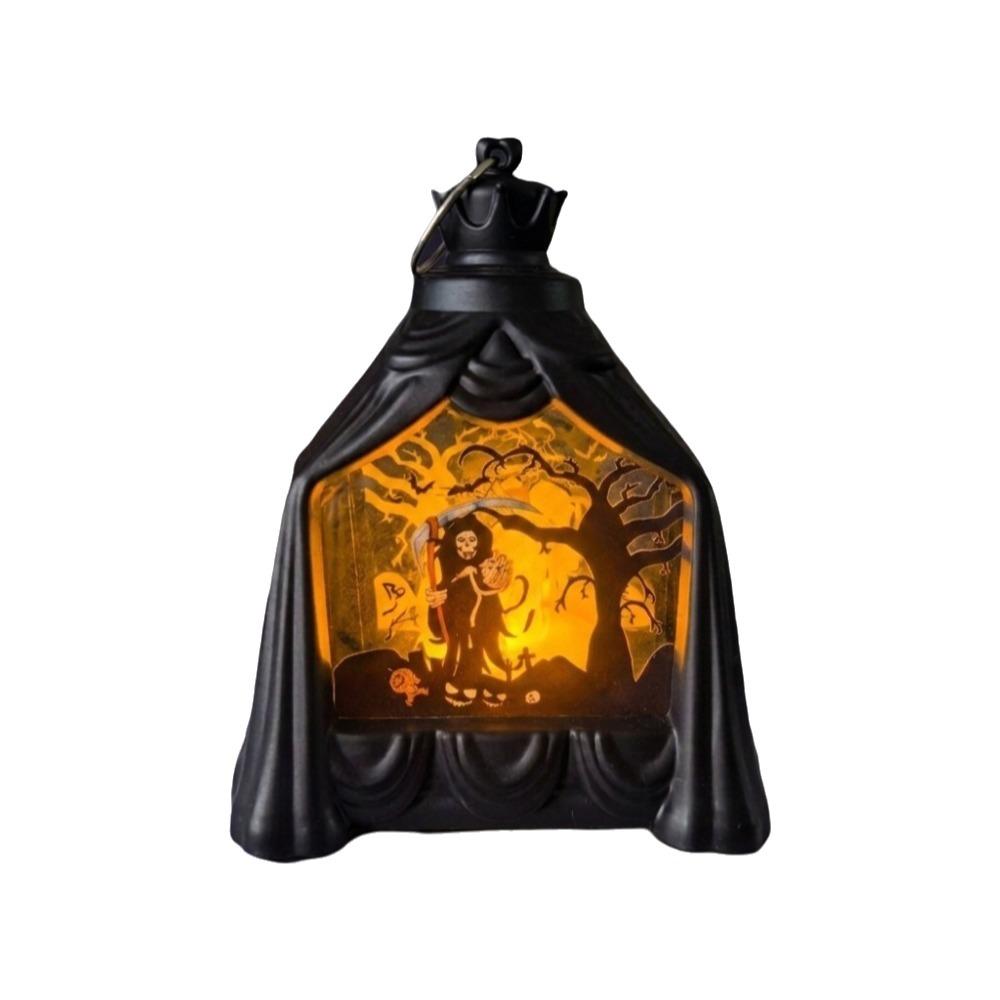 Vintage Halloween Pumpkin Ghost Lamp Decorative Battery Powered Pumpkin LED Light Handheld Waterproof Ghost Lantern
