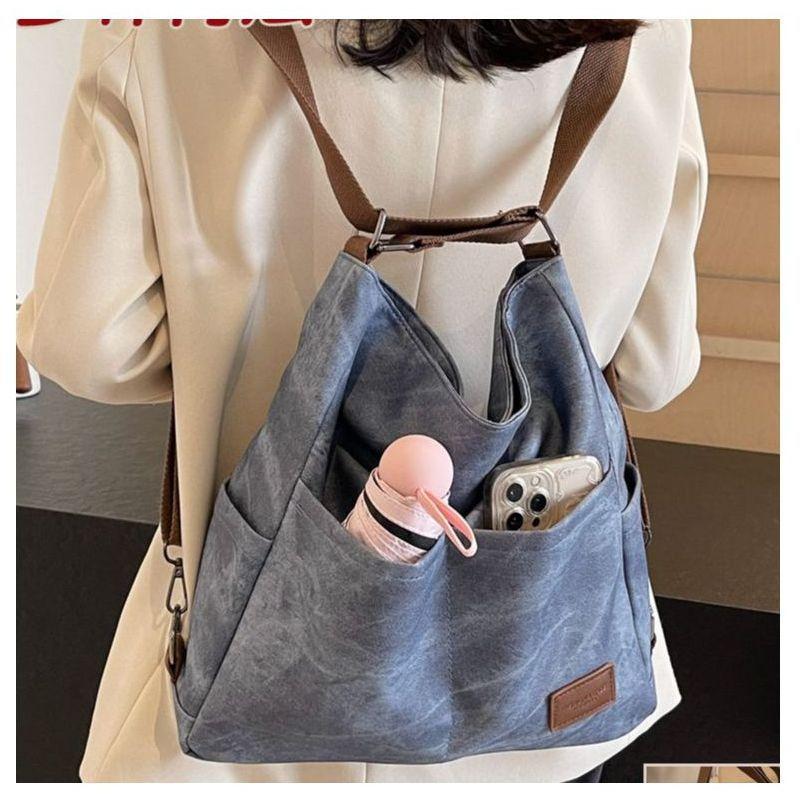 2025 autumn soft leather three-purpose backpack bag women's large-capacity shoulder tote bag commuter college student backpack