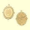 2-Color Oval Gold Stainless Steel Base Tray Necklace (18x25mm) Jewelry Accessories