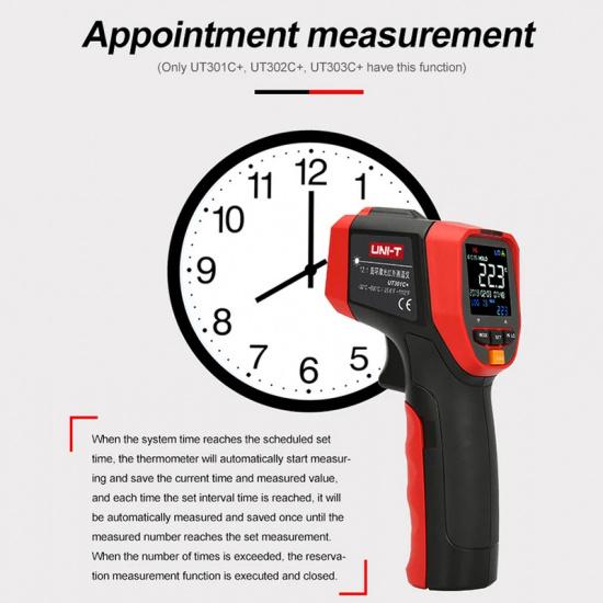 UNI-T UT301A+ UT301C+ Infrared Thermometer Digital Measure Temperature Non-contact Circle Laser Thermometer Temperature Gun