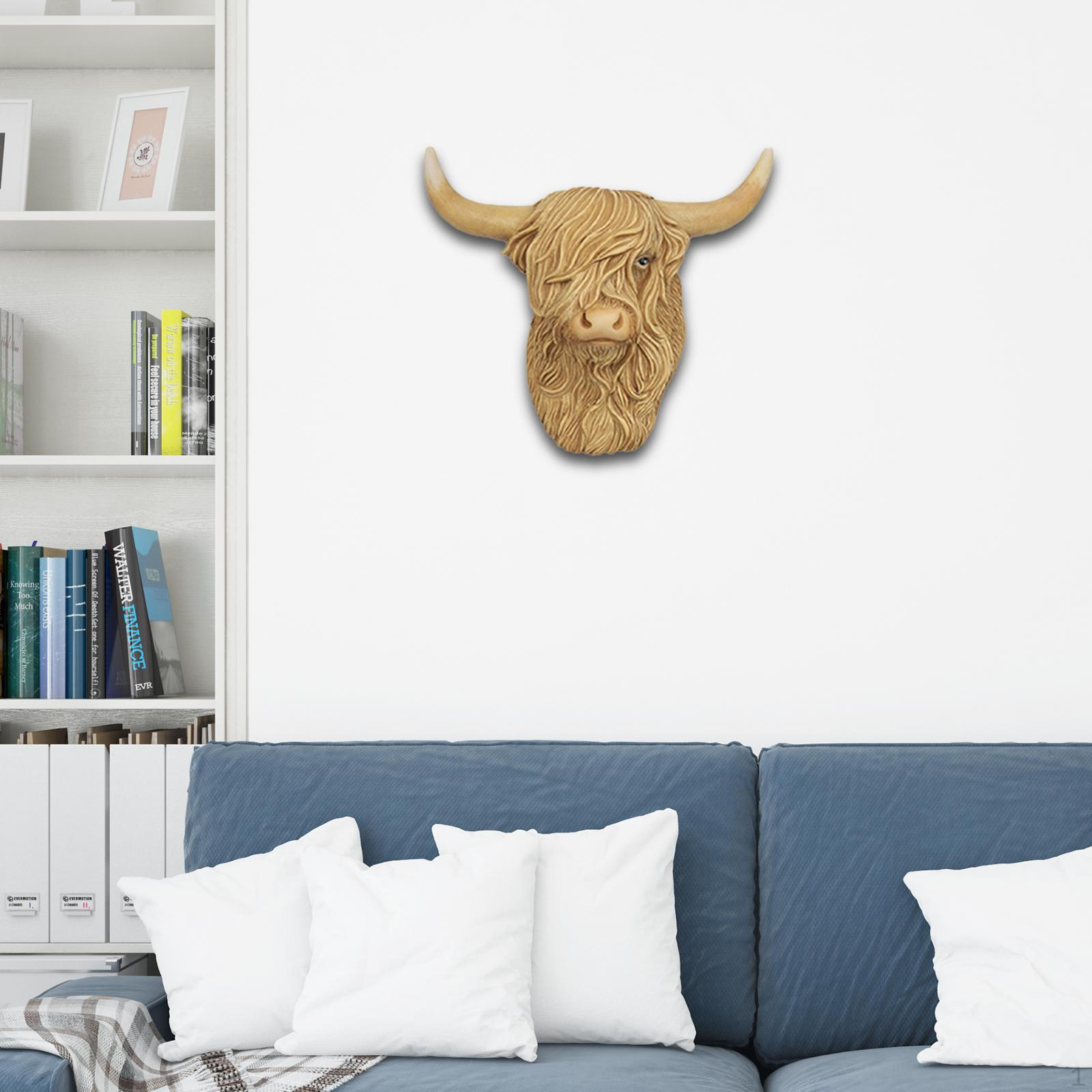 

Декор Корова Голова Фигурка Смола Милое Животное Настенное Украшение для Парка Фермы