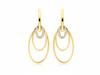 375 Gold Earrings for Women, Hanging with Hoops and Cubic Zirconias, As a Gift