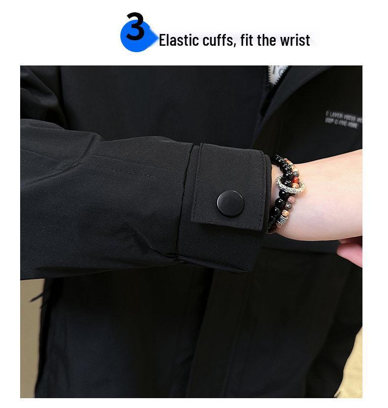 2025 Men's Casual Stand-up Collar Jacket - Spring/Autumn Korean Style, Solid Color, for Middle-aged and Young