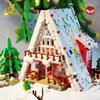 Christmas MOC Santa Claus House Model Building Blocks Children New Year DIY Exclusive Cabin Toys for Adult Bricks Gift