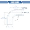 X AUTOHAUX Silicone Pipe Radiator Hose 1 Piece Inner Diameter