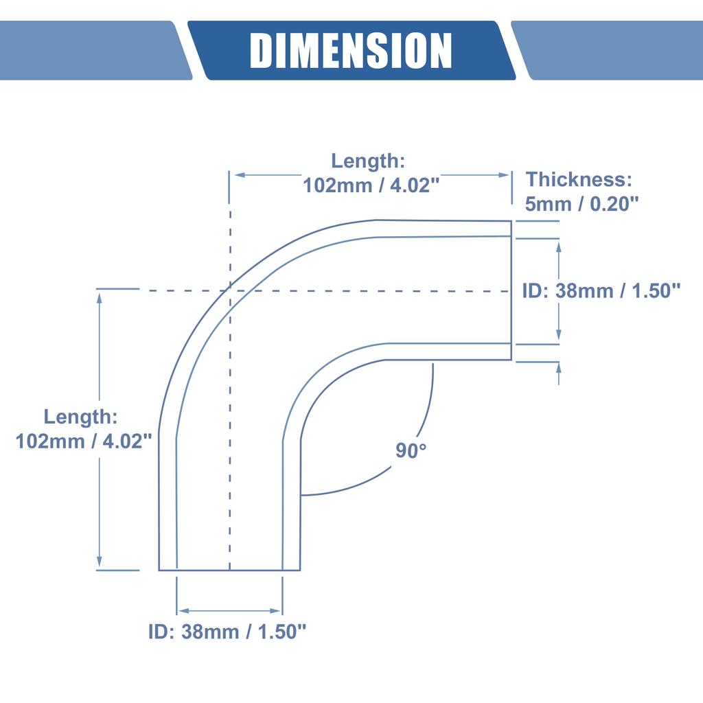 X AUTOHAUX Silicone Pipe Radiator Hose 1 Piece Inner Diameter