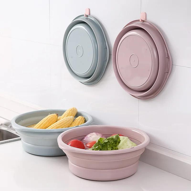 Travel Portable Folding Basin Folding Washbasin Folding Bucket Laundry Bucket Bathroom Accessories Household Cleaning Tools