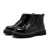 mens leisure platform boots black trend patent leather shoes party prom dress cowboy ankle boot spring autumn short botas hombre