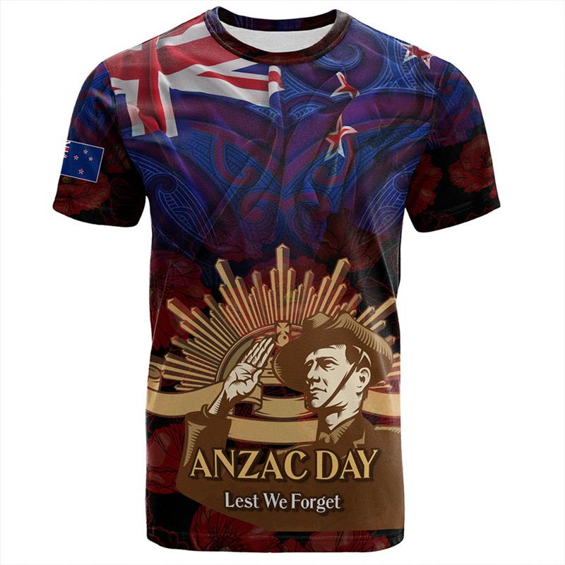 Summer 3D Print New Zealand Maori Tribal Patterns T Shirt For Men New Zealand Waitangi Day Graphic T-shirts Tees Shirts Clothing