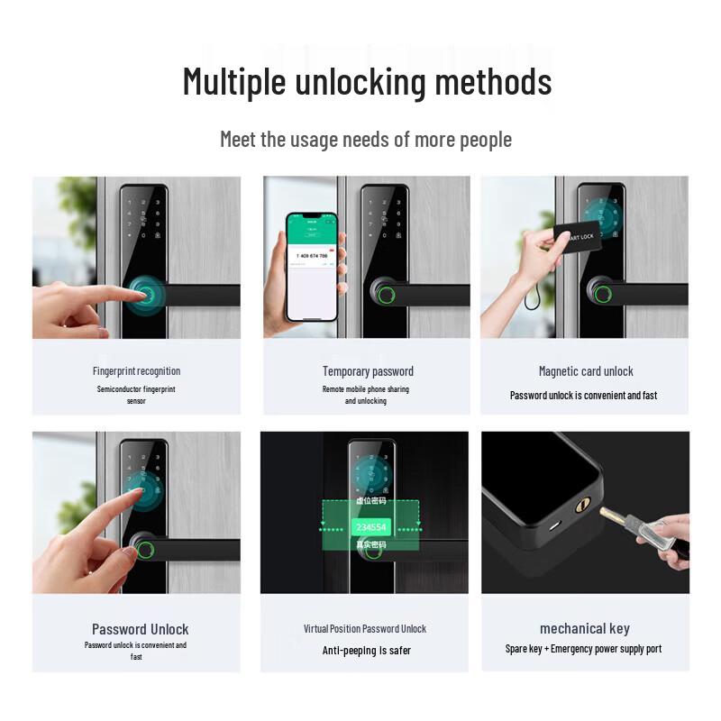 ZUCON Smart Fingerprint Password Lock for Wooden Doors CN plug (adapter included)