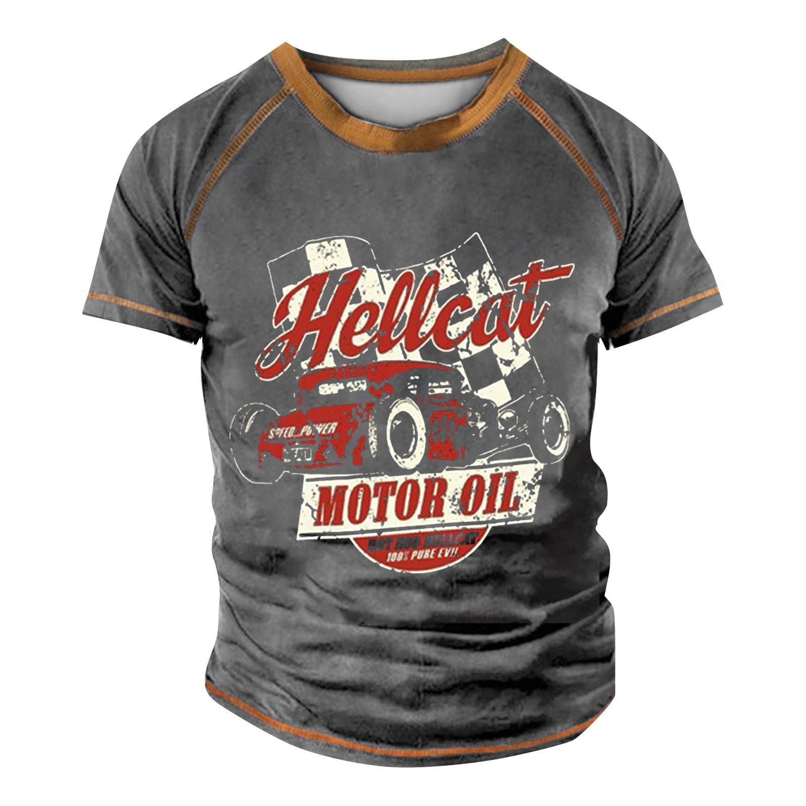 

Мужская футболка реглан в стиле ретро с коротким рукавом и круглым вырезом с буквенным принтом, топы XL