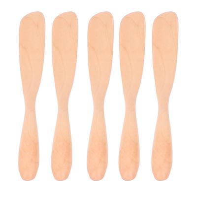 5PCS Wooden Butter Knife Jam Cheese Spreader Tableware for Japanese Style for Bread Facial