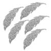 5pcs Iron On Rhinestone Patches Silver Leaves Pattern Patches DIY Iron On Patches  For DIY Crafts