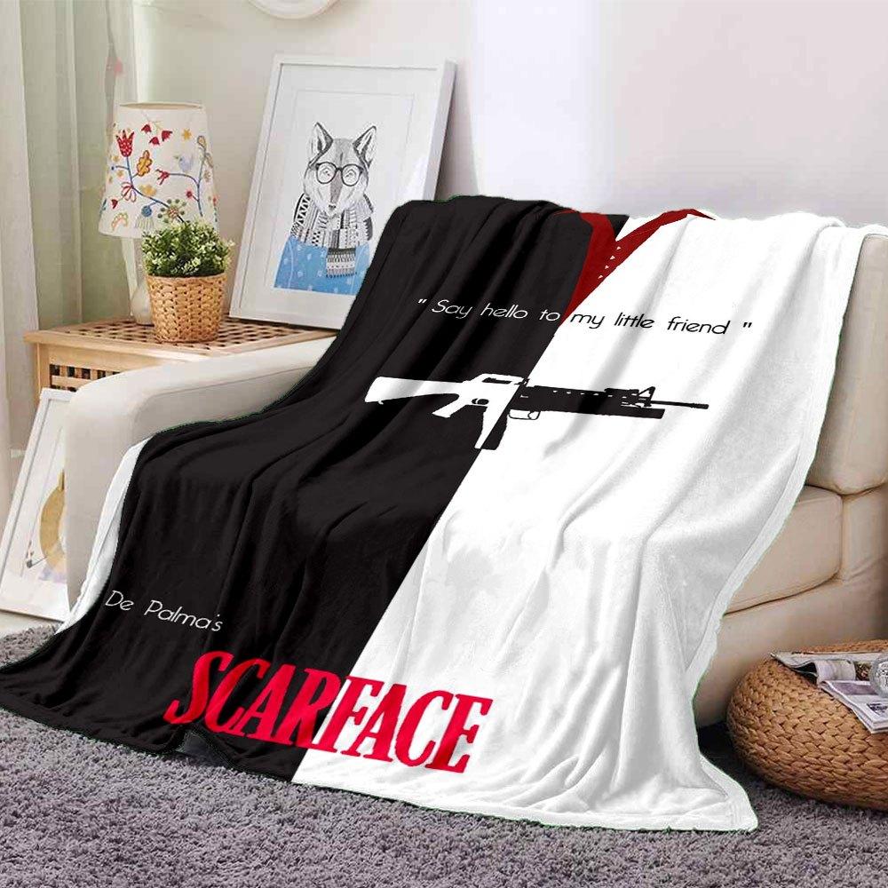 

1pc Scarface-Inspired Flannel Blanket - Soft Cozy All-Season Throw for Bedroom, Sofa, Camping, Travel - Perfect Gift for Movie FansB72 80cmx120cm(31inx47in)