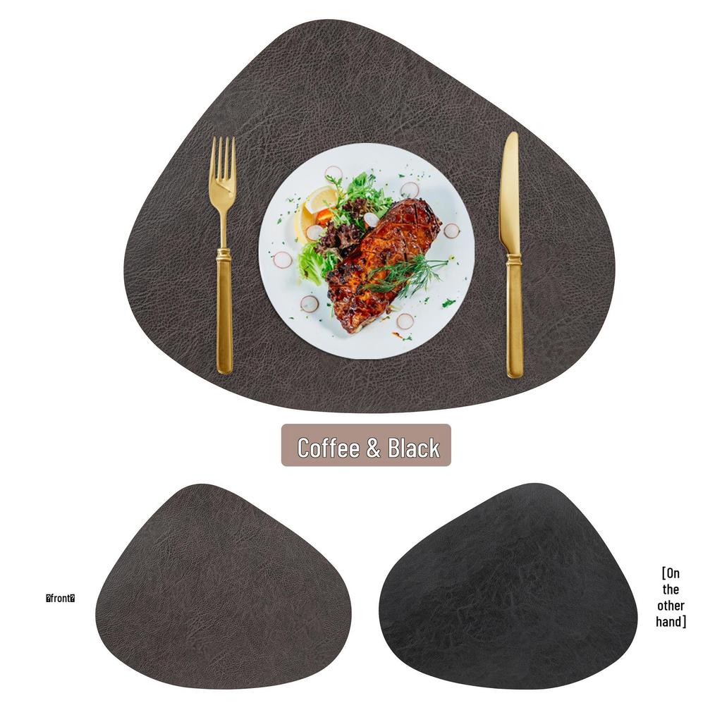 Water Drop Cowhide-Style Double-Sided Placemat: Anti-Scalding Heat Insulation Coaster, Ins Style.