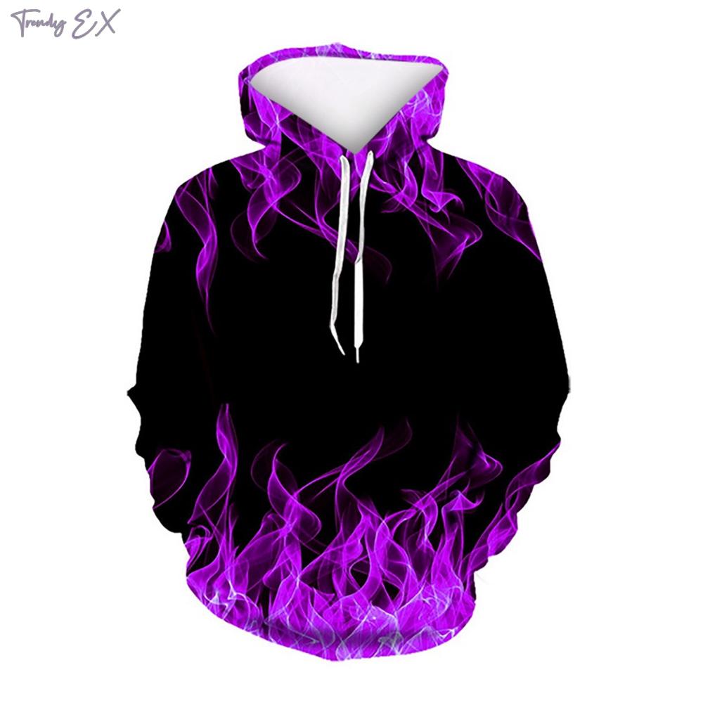 

New Men s Sweatshirt Cool 3D Flame Pattern Harajuku Y2k Hoodies Comforts Sports Kangaroo Pocket Long Sleeves Pullover Hoodies 6XL