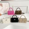 Chic White Small Square Handheld Purse For Women With Soft Material And Trendy Look