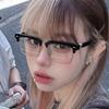 Trendy Computer Clear Glasses Semi Rimless Anti Blue Light Blocking Glasses Men Women Square Ray Filter Eyeglasses Frame Goggle