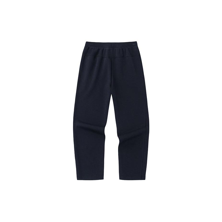 Anta Training Series Solid Color Mid Waist Straight Leg Nine Point Casual Pants Women Bottoms Black 162337305-3