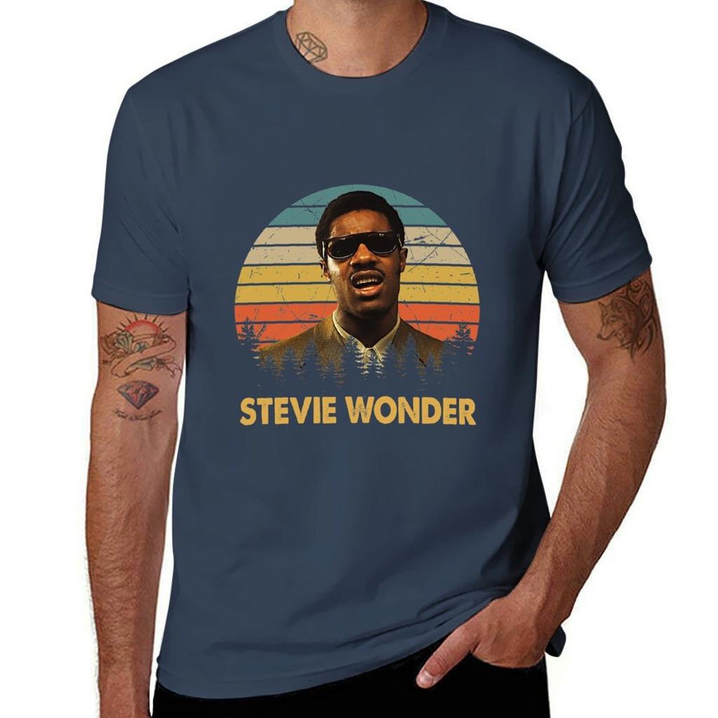 Stevie Wonder Vintage TShirt Plus Size Summer Short Sleeve TShirt
