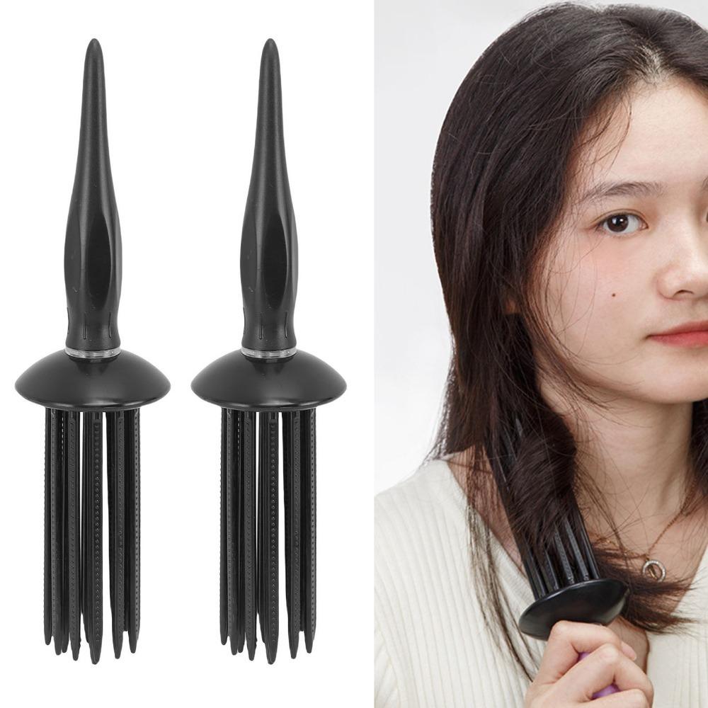 2pcs Textured Grip Curl Defining Brush Easy Styling Voluminous Hair Comb Travel Styling