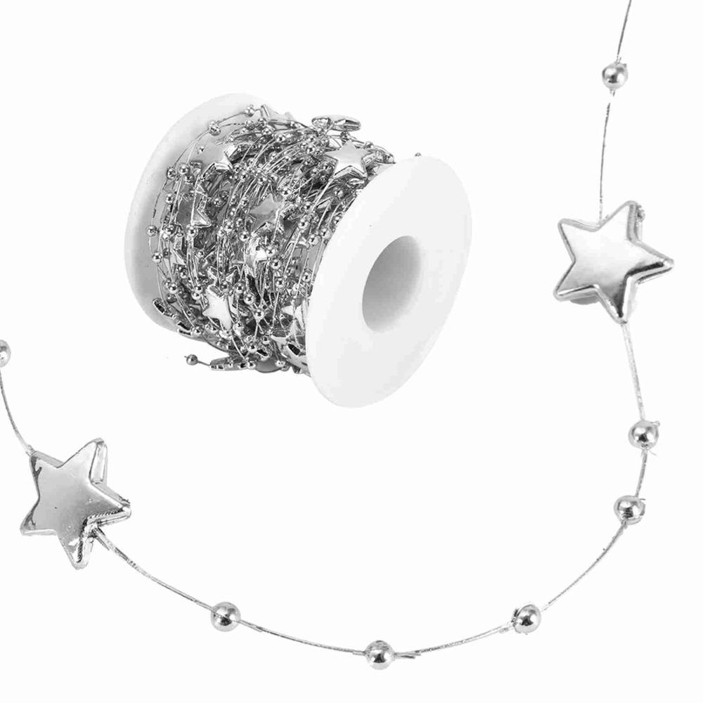 1pcs ABS Electroplated Bead Chain Silver Color Star Chain Decorative String  DIY Supplies серебряный